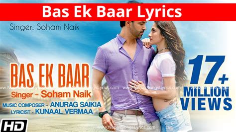 bas ek baar lyrics in english|bas ek baar song.